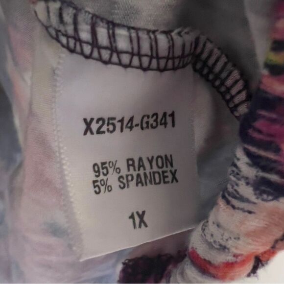 Loveappella Plus Size Surplice V-neck Wrap Front Floral Blouson Top Size 1X. - Picture 10 of 10